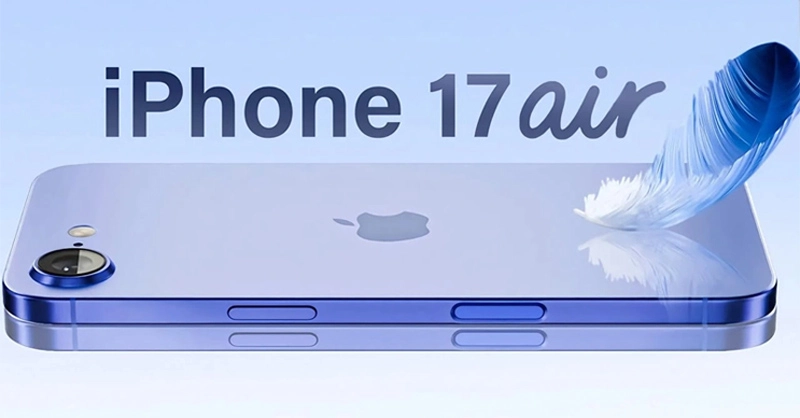 Mô phỏng iPhone 17 Air với độ mỏng ấn tượng, chỉ khoảng 5.5mm, nhẹ như một chiếc lá.